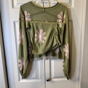 Green Floral Women's Top